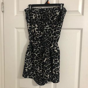 Forever 21 Animal Print Strapless Romper